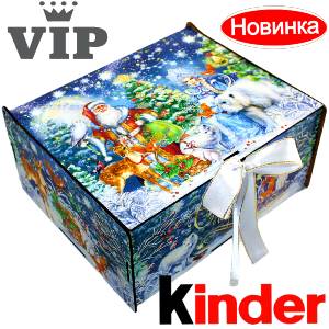 Сладкий подарок на Новый Год в картонной упаковке весом 1200 грамм по цене 2223 руб в Невеле