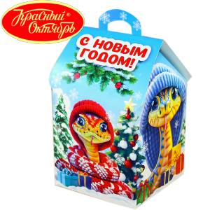 Сладкий подарок на Новый Год в картонной упаковке весом 600 грамм по цене 654 руб в Невеле